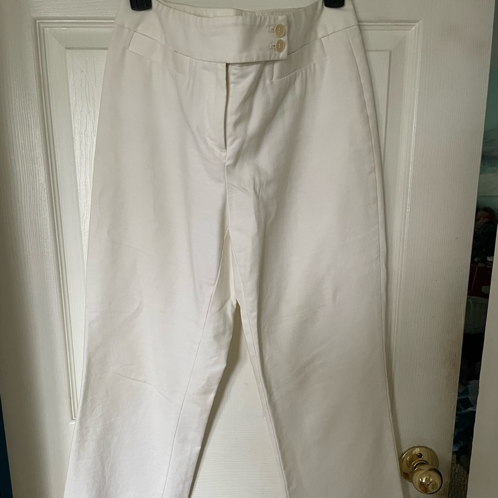 Cream straight leg pants size 10p